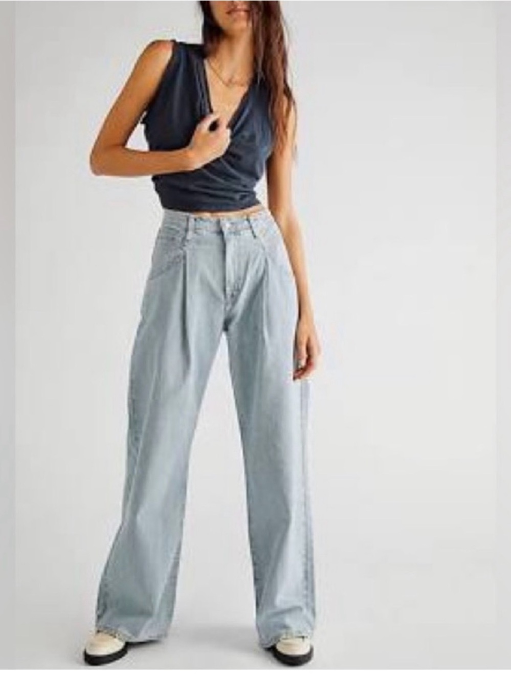 WE THE FREE LUCA SUPER SLOUCH LightWash High-Rise Wide Leg Women’s Jeans size 26